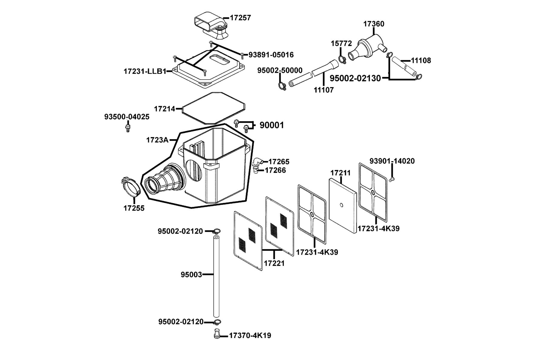 MXU 150 (2016~) Air Cleaner parts diagram