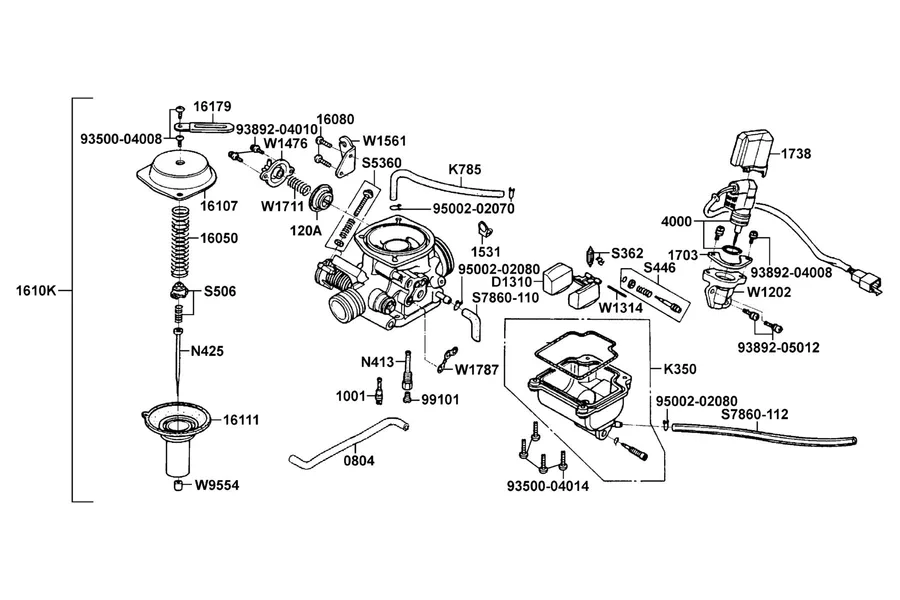E09 Carburetor parts diagram