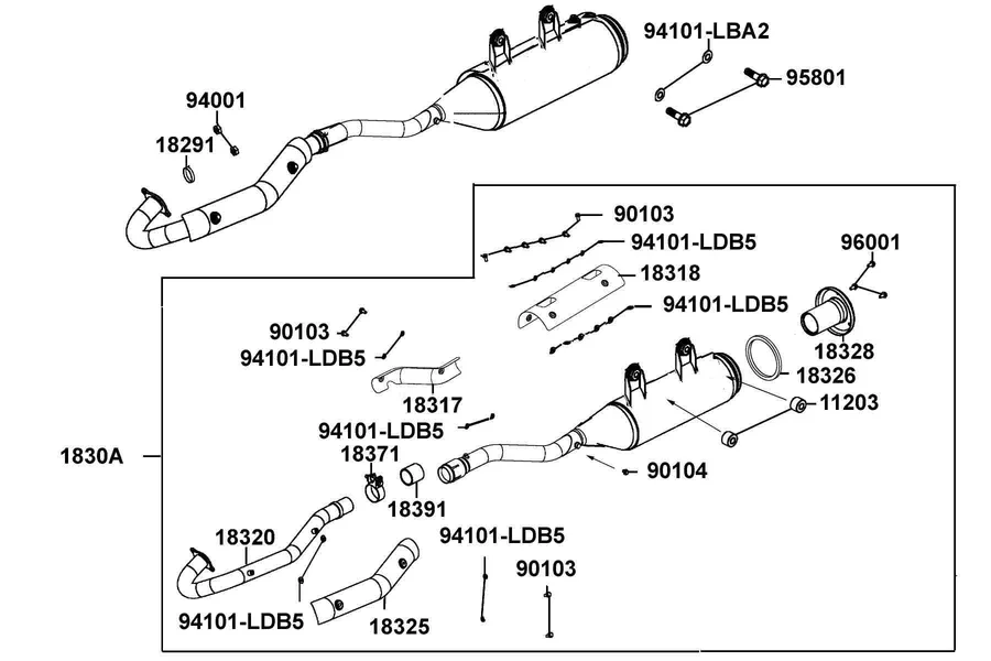 F14 Exhaust Muffler parts diagram