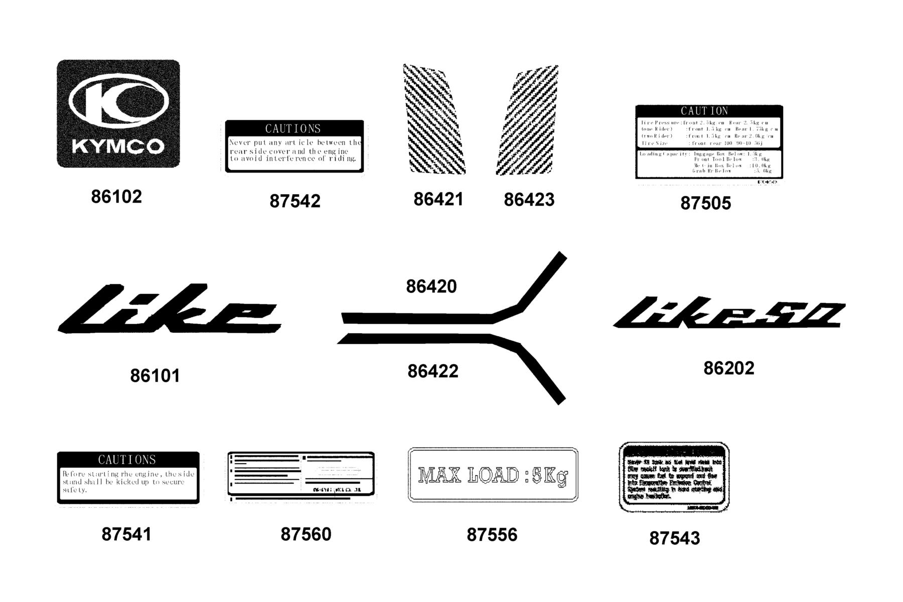 LIKE (2010~) Emblem ● Stripe parts diagram