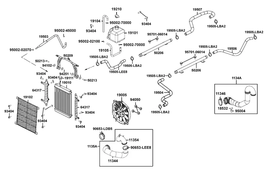F23 Radiator parts diagram
