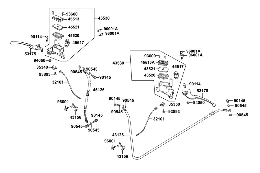 F04 Brake Master and Cylinder parts diagram