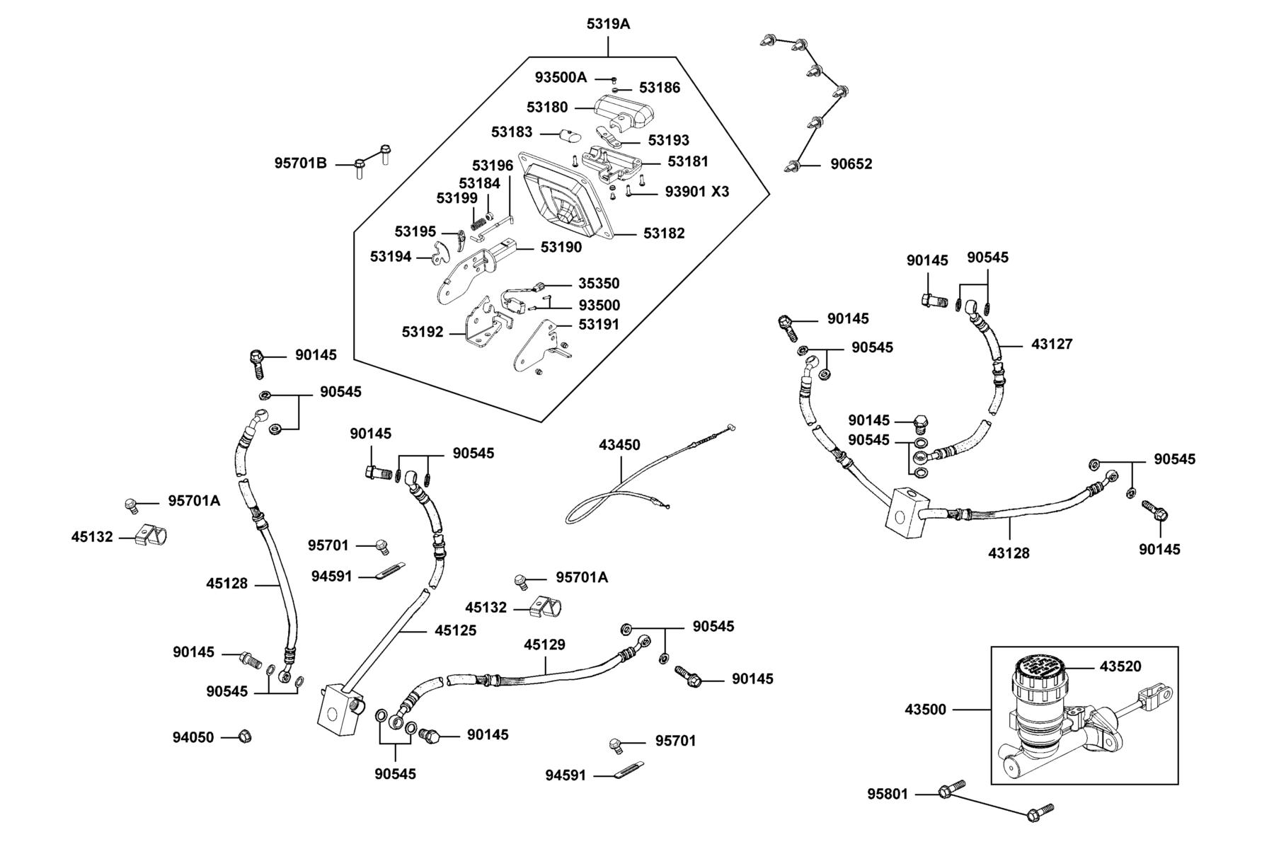 UXV 700i TURF (2017~) Hose Assy Rr Brk parts diagram
