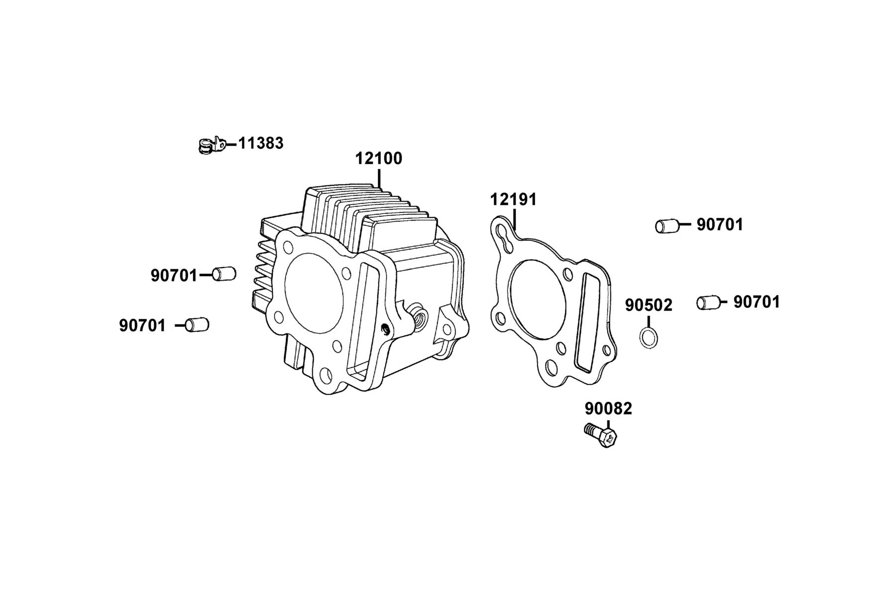 K-PIPE 125(2020) Cylinder parts diagram