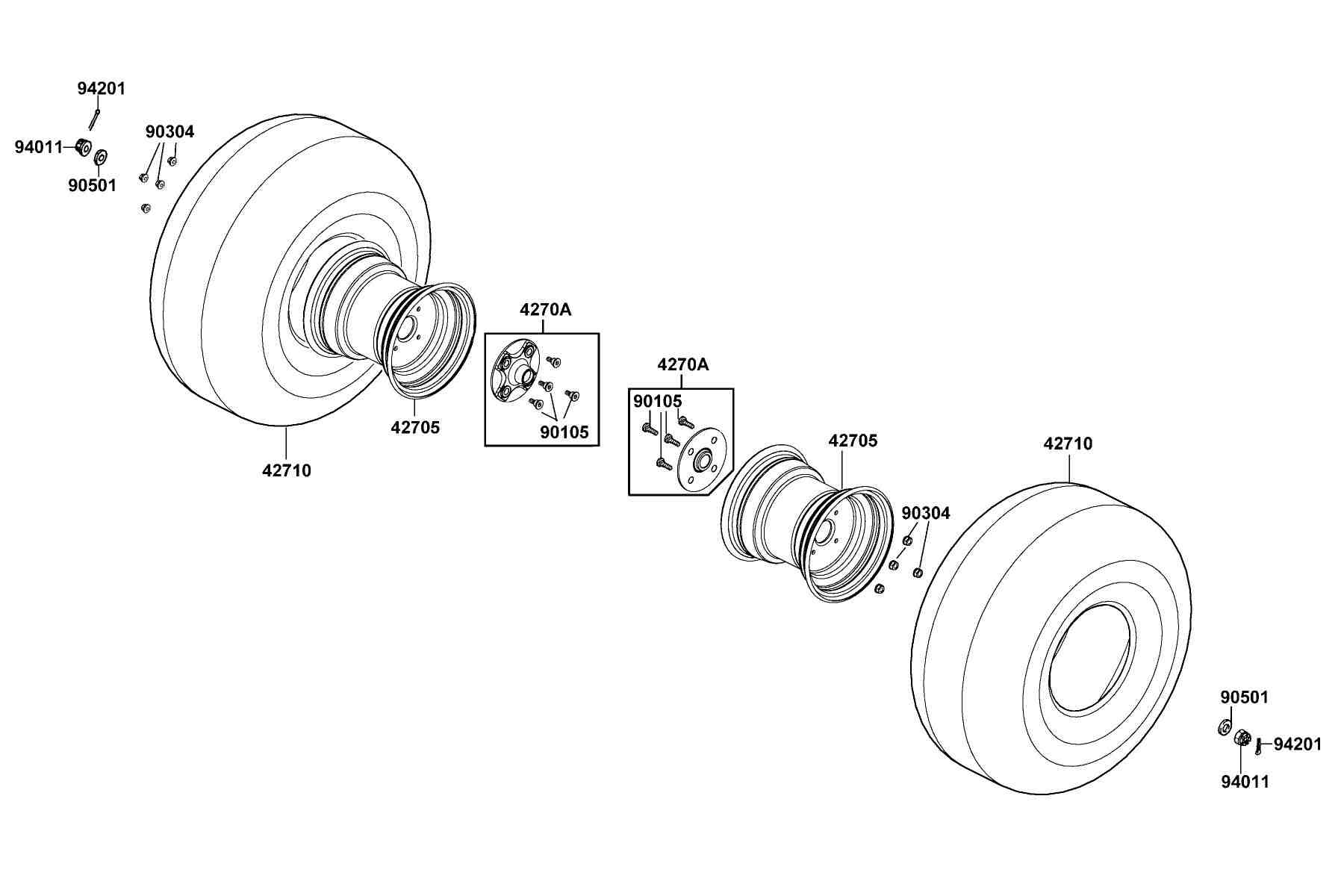 KYMCO Mxer 150 (2002) Rear Wheel parts diagram