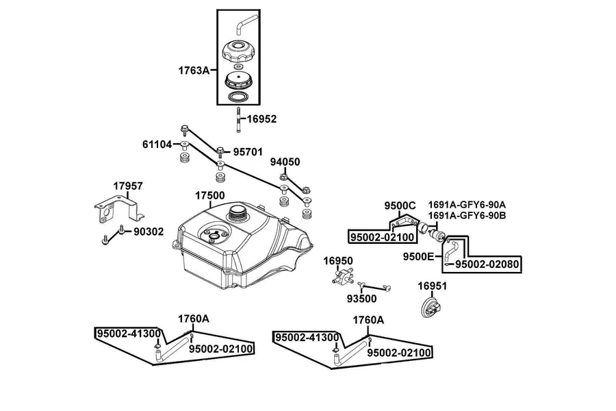 F10 Fuel Tank parts diagram