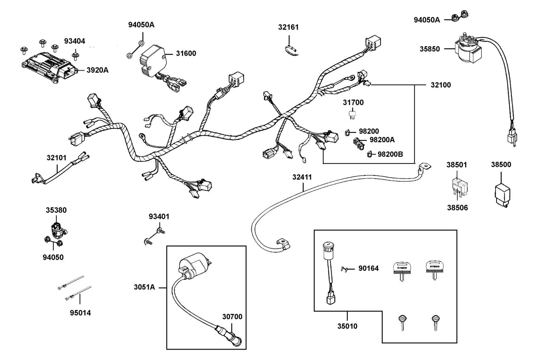 Mongoose 270i EPA/EFI(2025MY) Harness Wire parts diagram