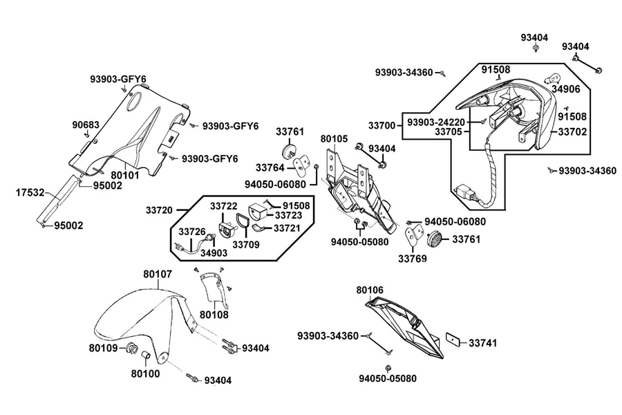 F19 Tail Light parts diagram