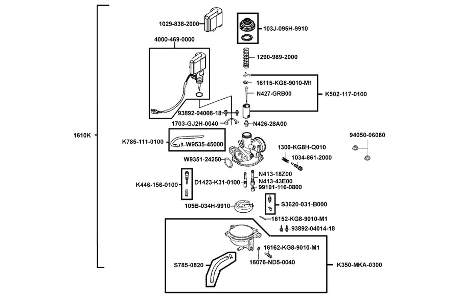 E09 Carburetor parts diagram