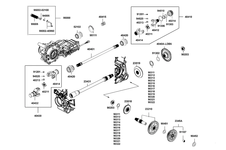 E08 Universal Joint Assy Eng parts diagram