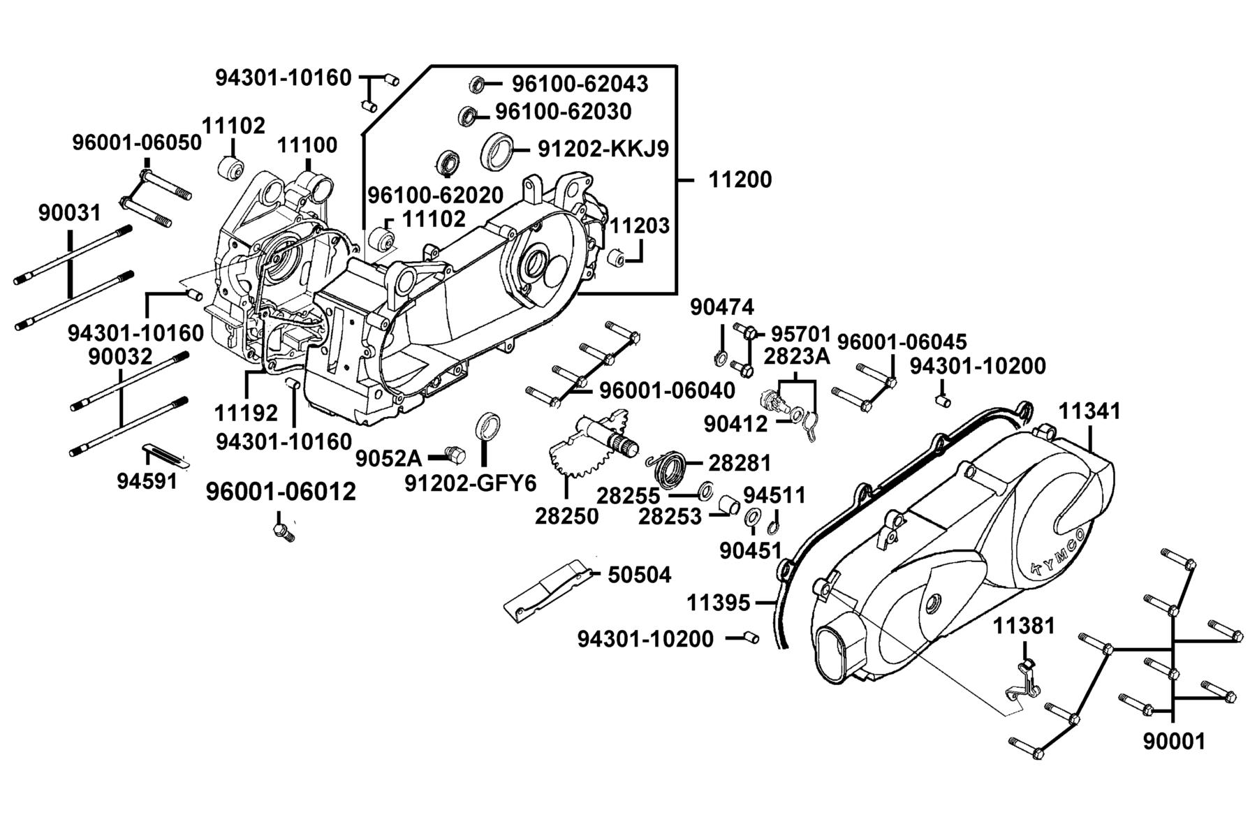 SUPER 8 150X (2021) Crank Case parts diagram
