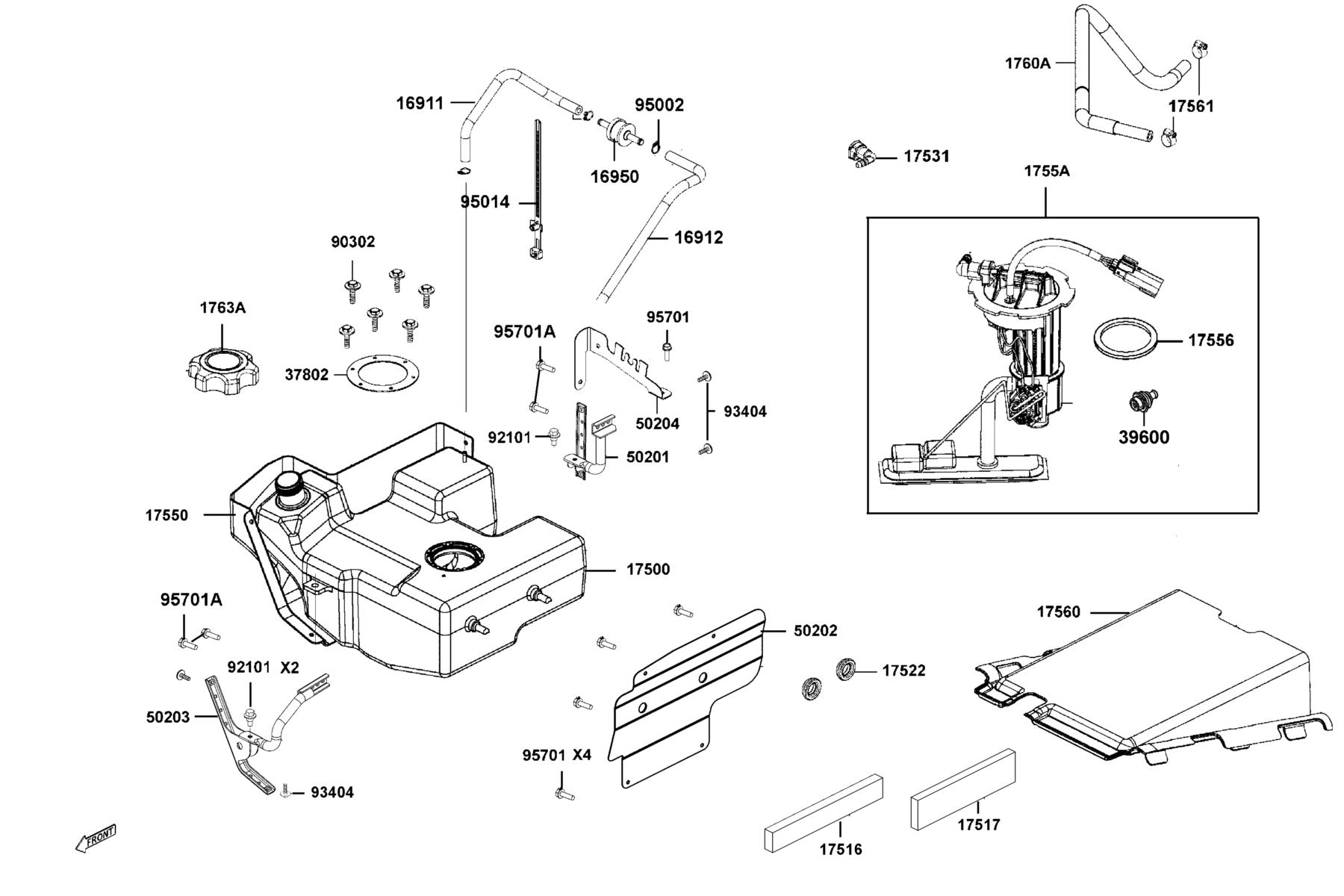 MXU 550i (2026MY) Fuel Tank parts diagram