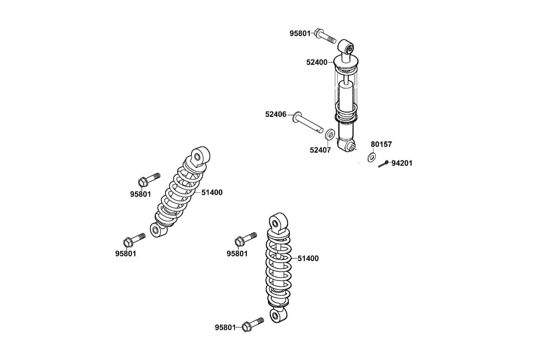KYMCO Mxer 150 (2002) Cushion parts diagram