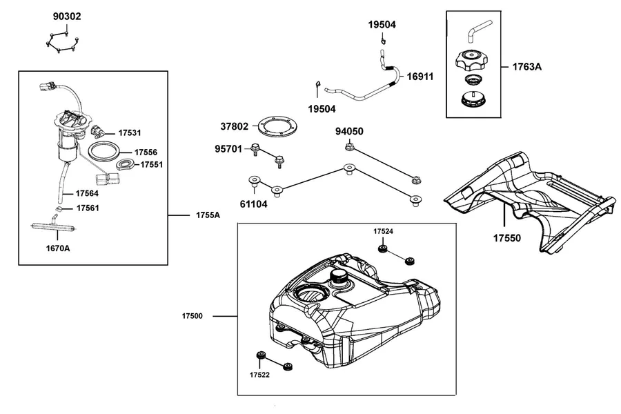F10 Fuel Tank parts diagram