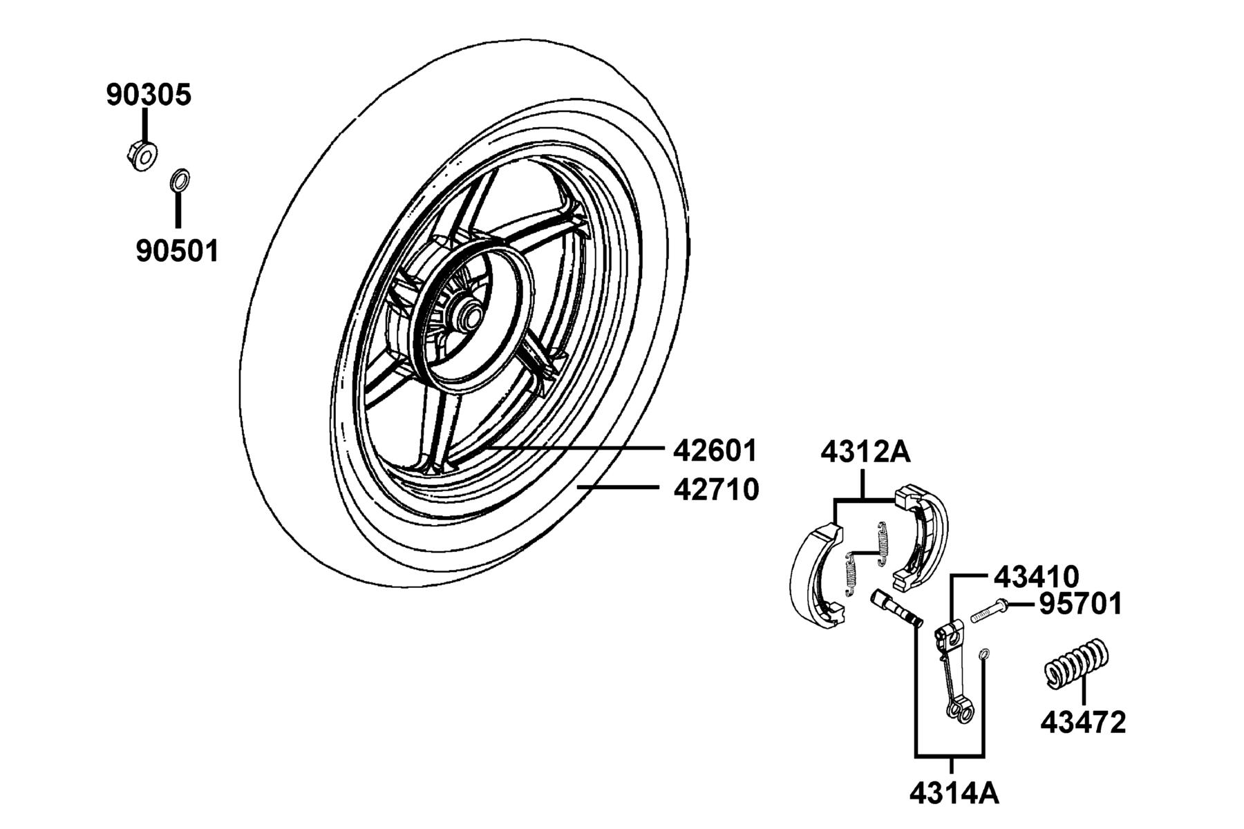 SUPER 8 R Rear Wheel parts diagram