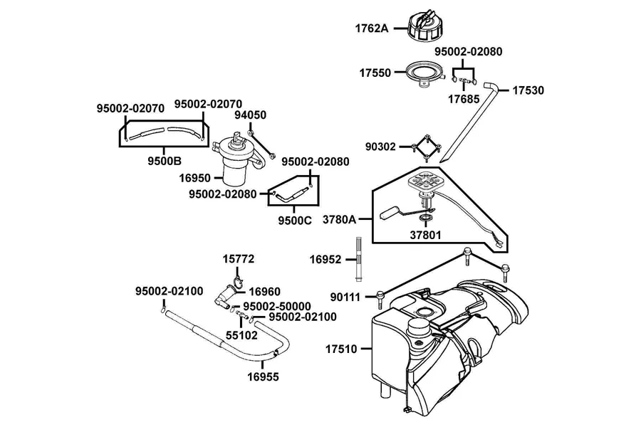 F10 Fuel Tank parts diagram