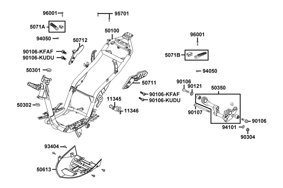F20 Frame Body parts diagram