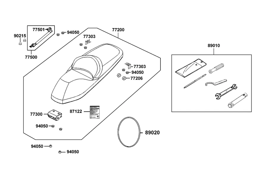 F09 Seat parts diagram
