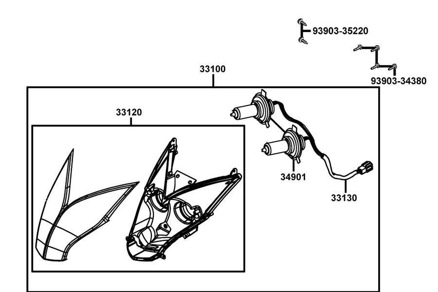F01 Head Light parts diagram