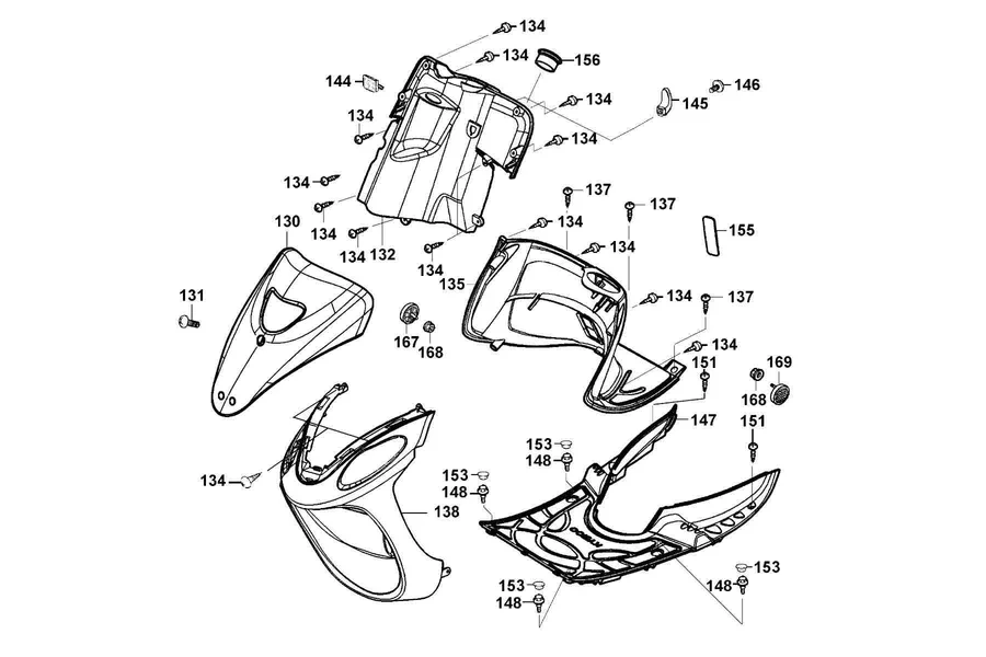 F05 Front Cover and Floor Panet parts diagram
