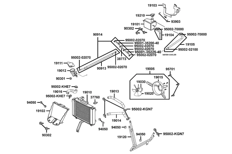 F21 Radiator parts diagram