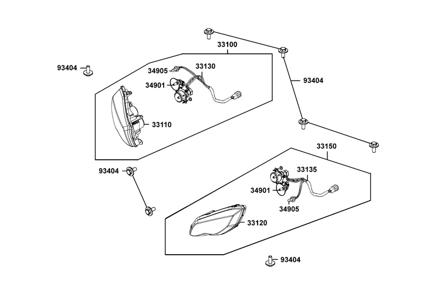 F01 Head Light parts diagram