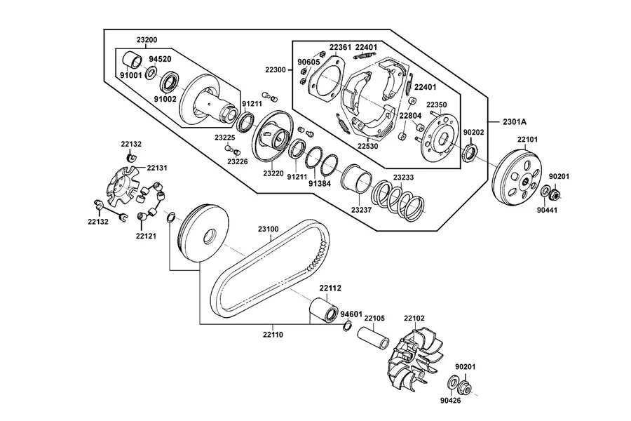 E06 Pulley parts diagram