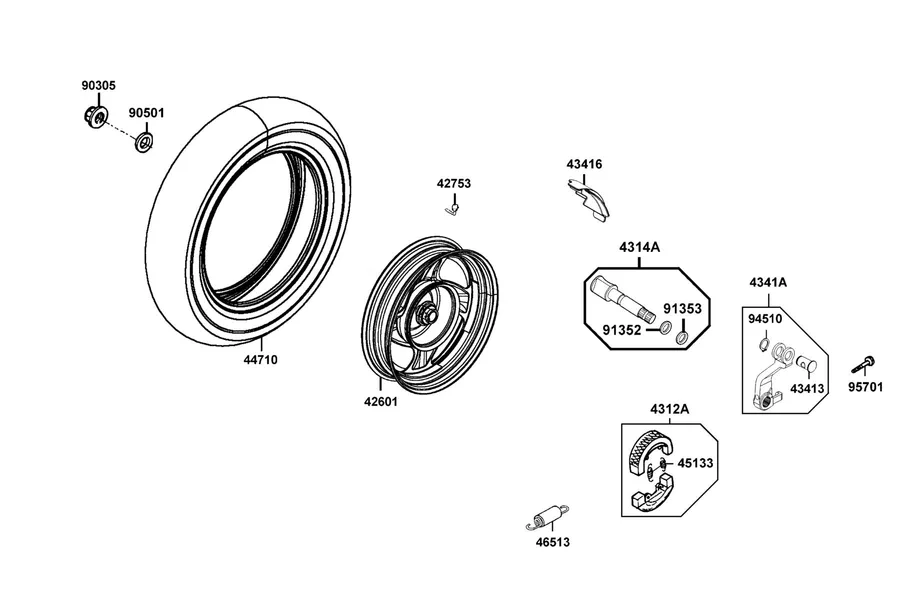 F08 Rear Wheel parts diagram