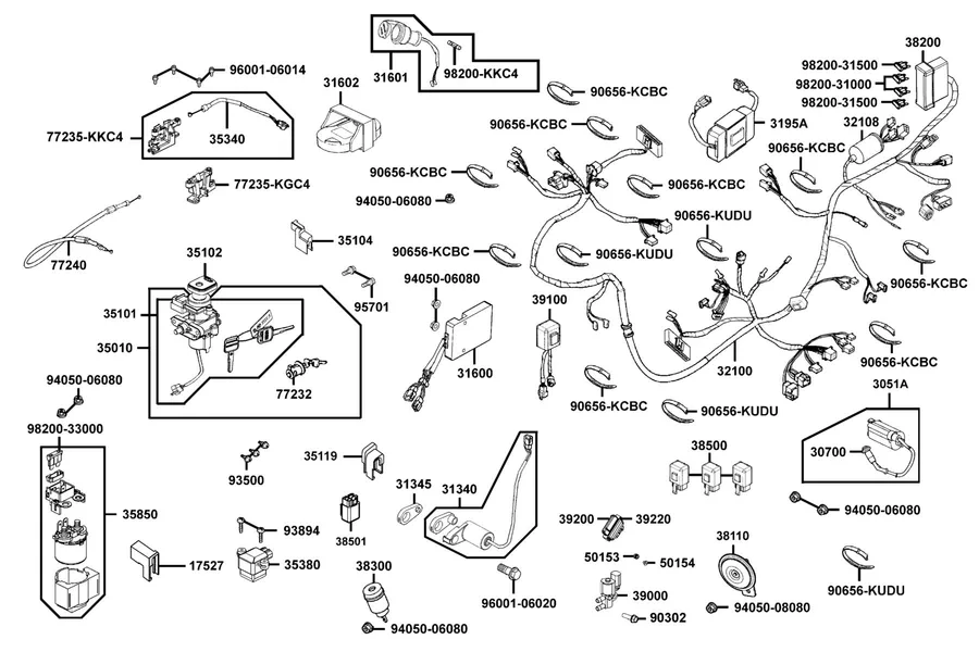 F19 Wire Harness parts diagram