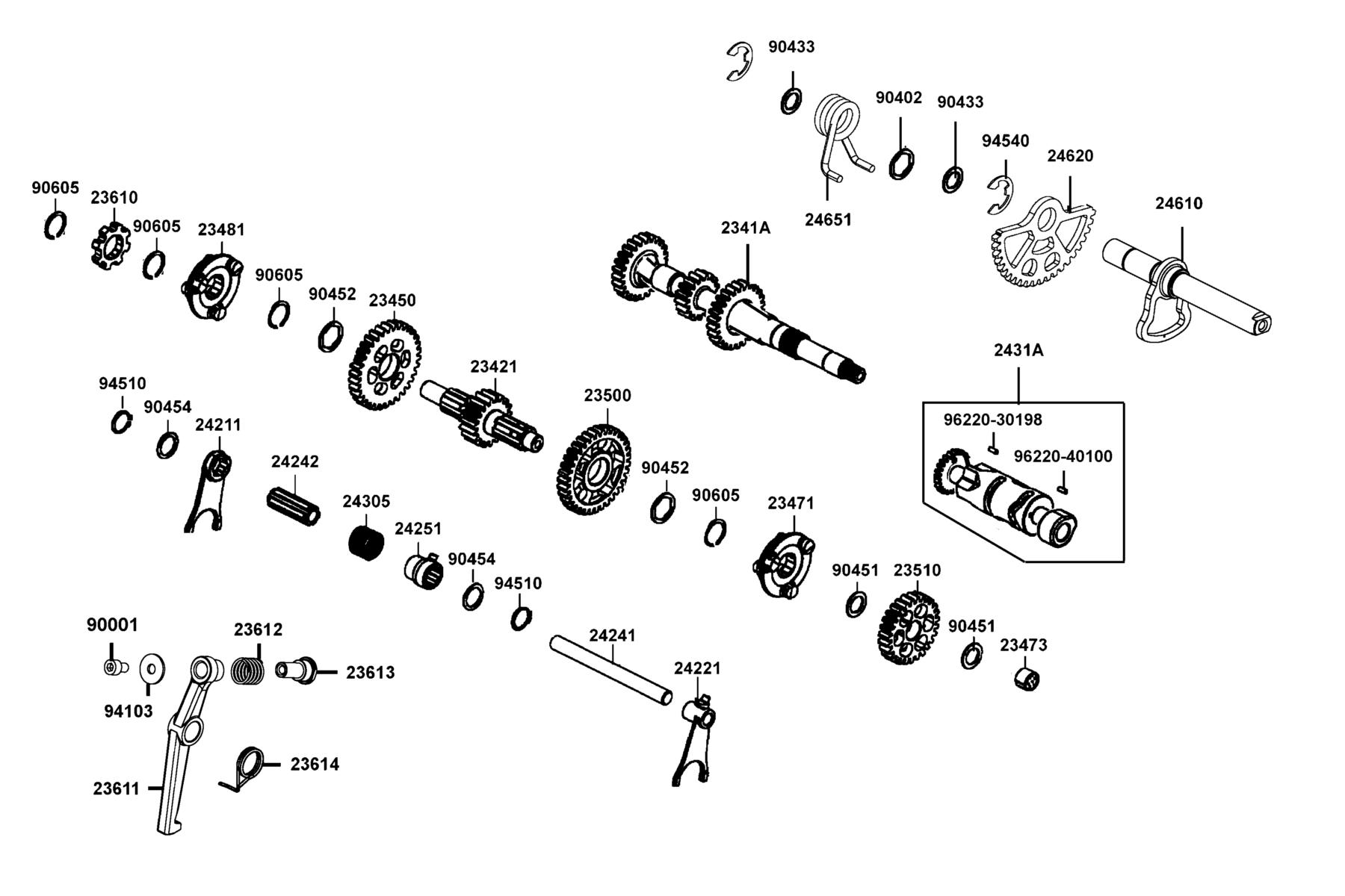 UXV 700i TURF (2017~) Shaft Assy Drive ● Spindle Assy Drum Shift parts diagram