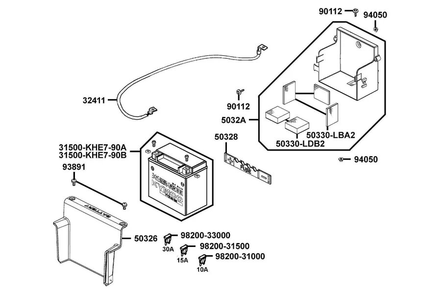 F11 Battery parts diagram