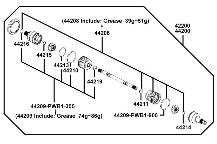 F23 Separated Parts Of Halfshaft parts diagram