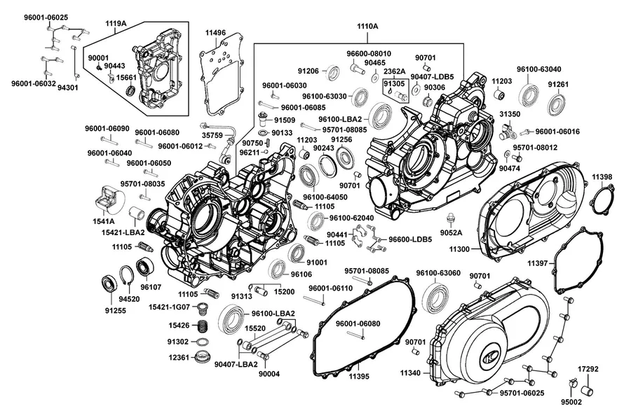E01 Crank Case parts diagram