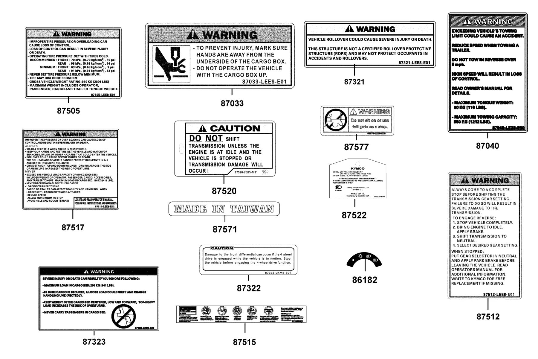 UXV 700i LE (2023MY) Caution Label parts diagram