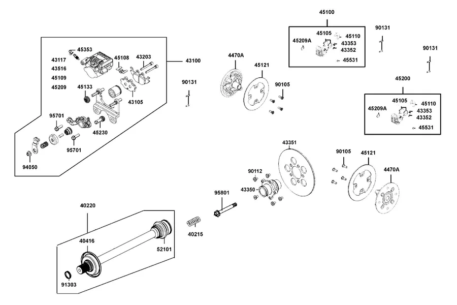 F18 Caliper Assy Rear parts diagram