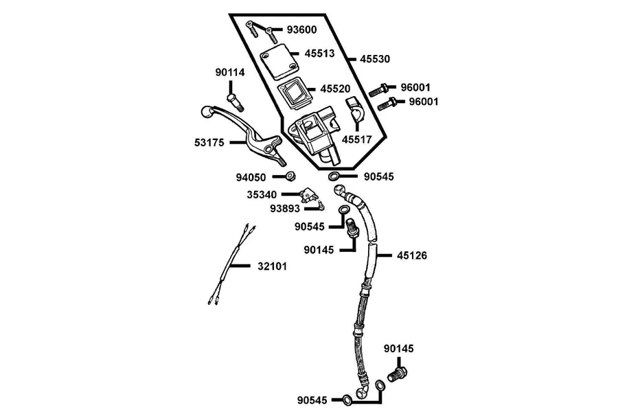 F04 Brake Master Cylinder parts diagram