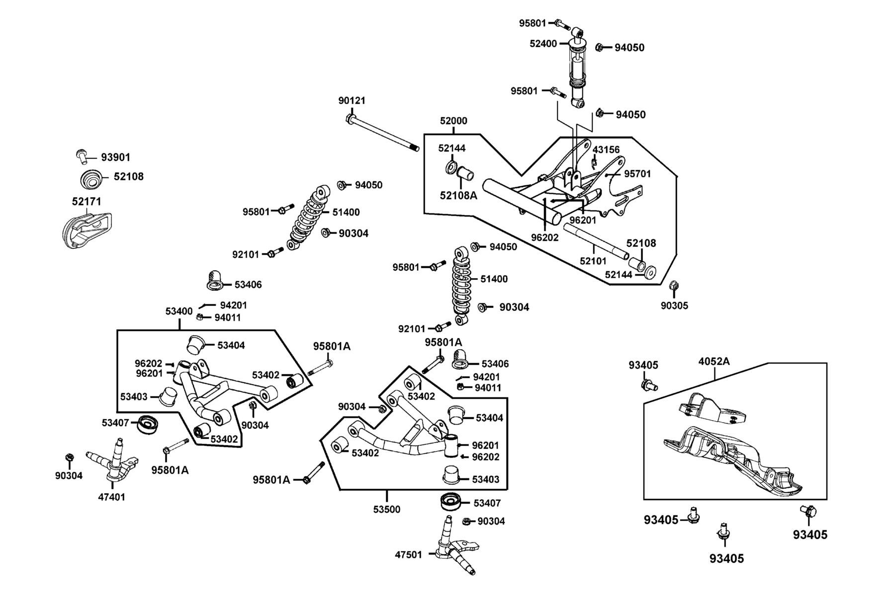 MONGOOSE 110i Cushion●Fork Rear parts diagram