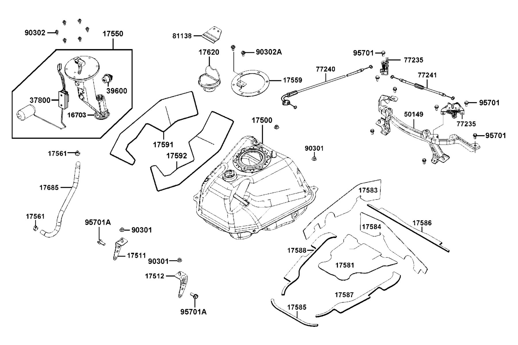 AK550 2022 Fuel Tank parts diagram