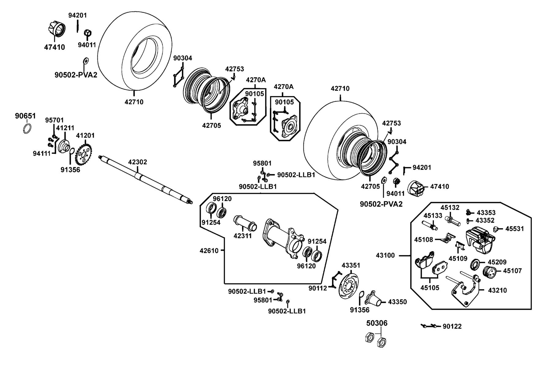 Mongoose 90S(2018) Rear Wheel parts diagram