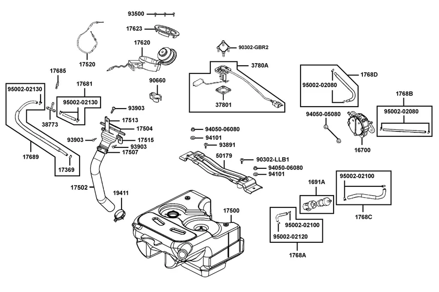 F10 Fuel Tank parts diagram