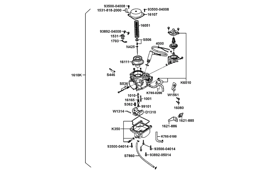 E09 Carburetor parts diagram