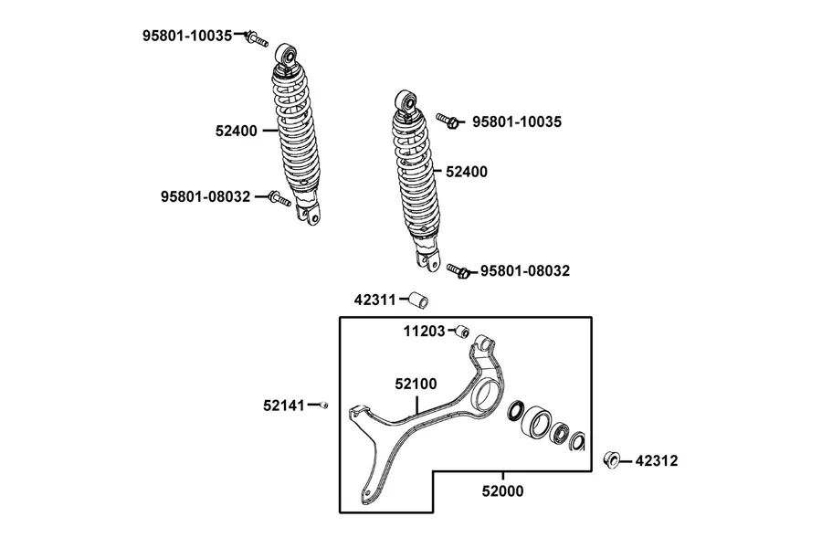F16 Rear Cushion parts diagram