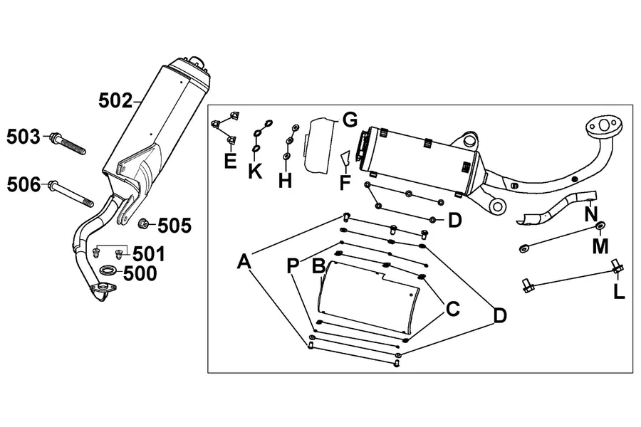F14 Exhaust Muffler parts diagram