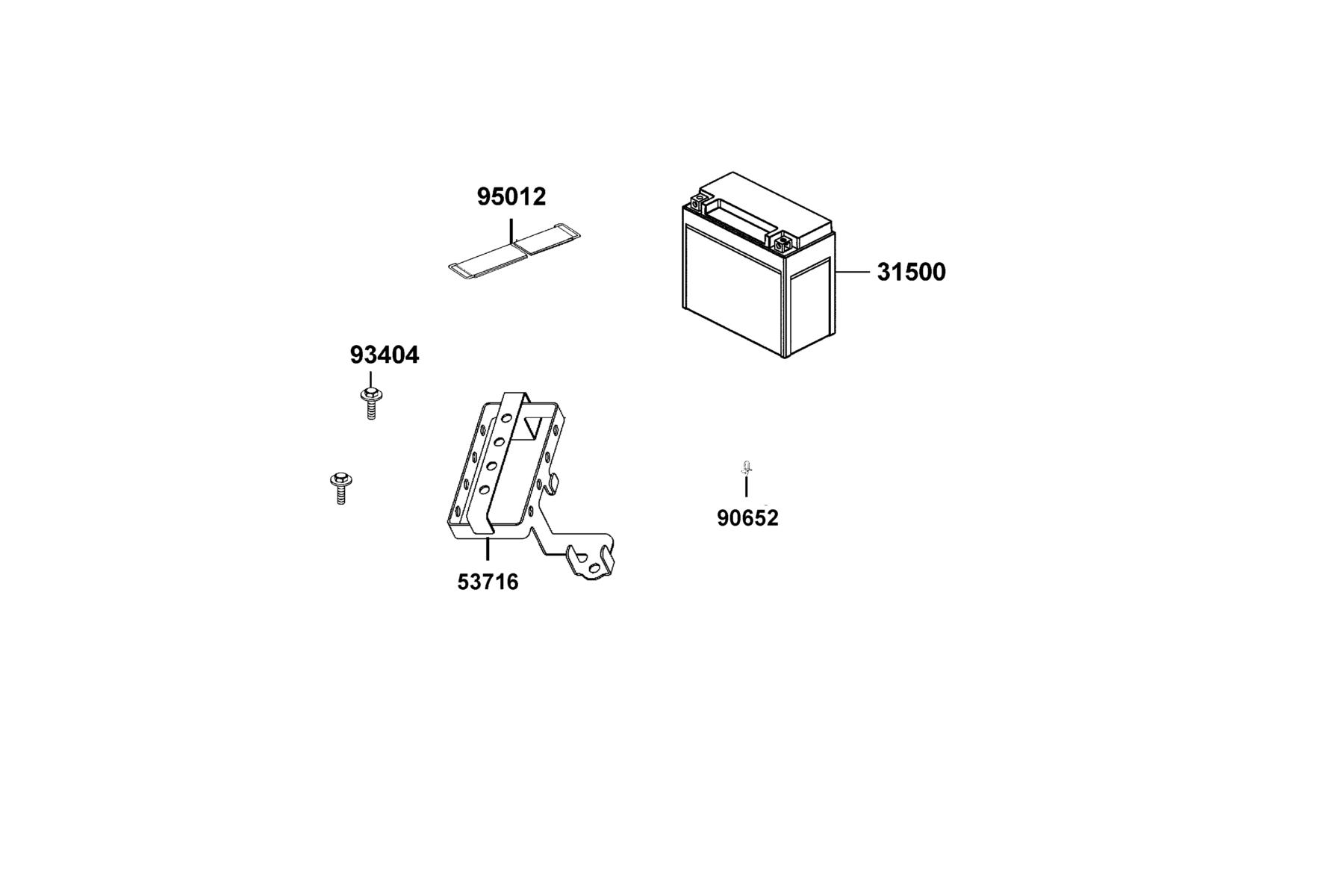 UXV 450i 2023MY Battery parts diagram