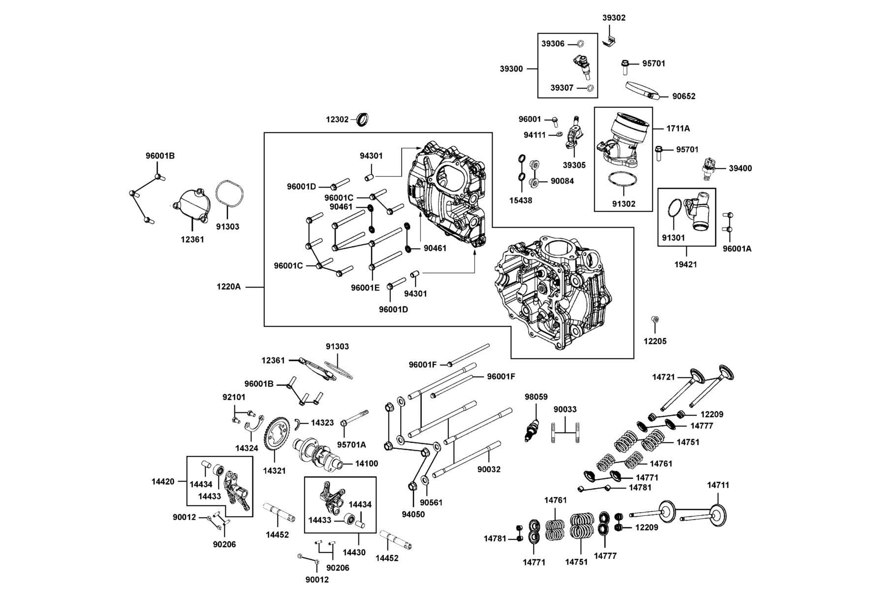 UXV 700i TURF (2017~) Cylinder Head Cover ● Cylinder Head parts diagram