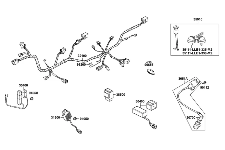 F18 Wire Harness parts diagram