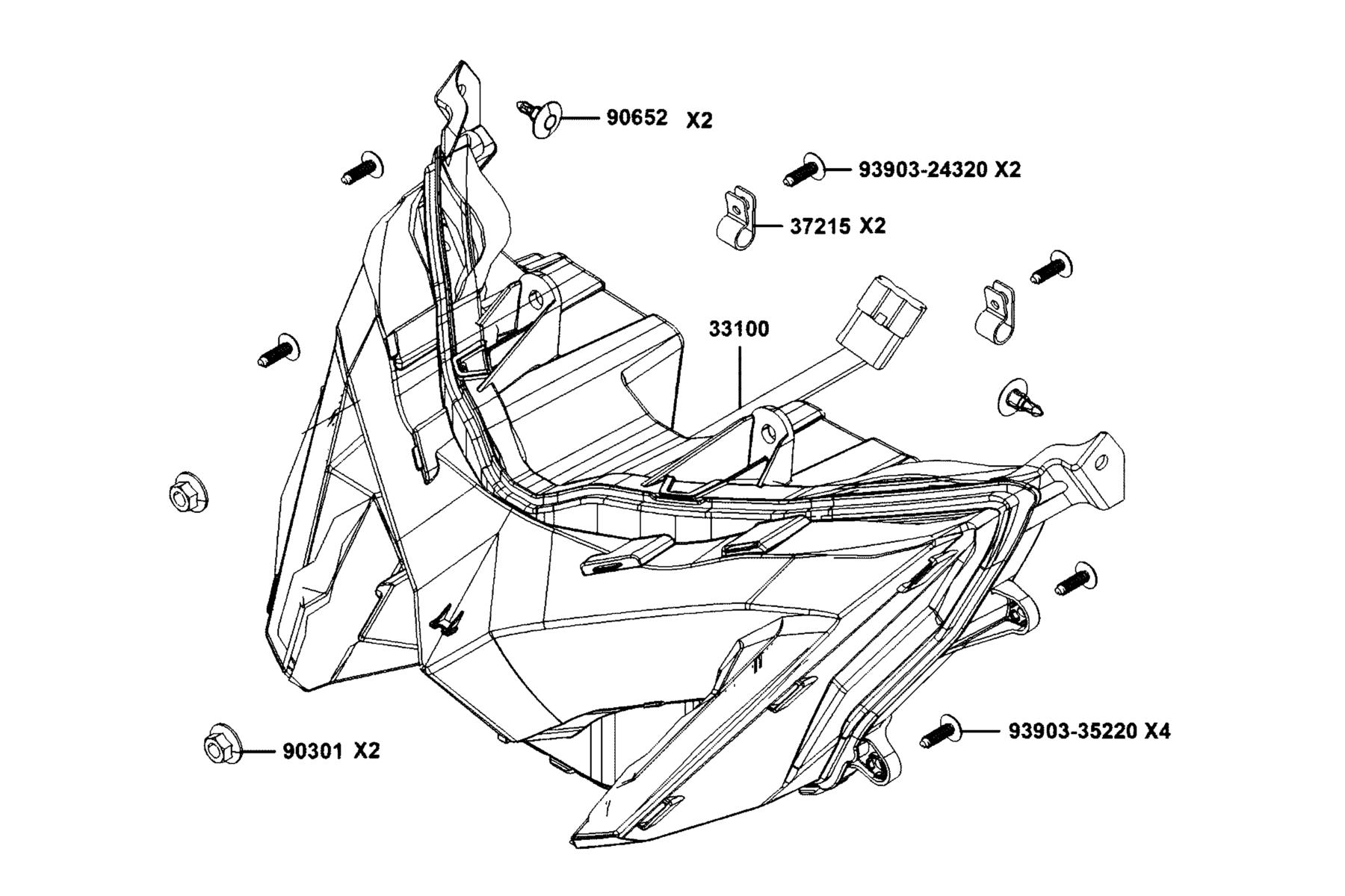 CV3 Head Light parts diagram
