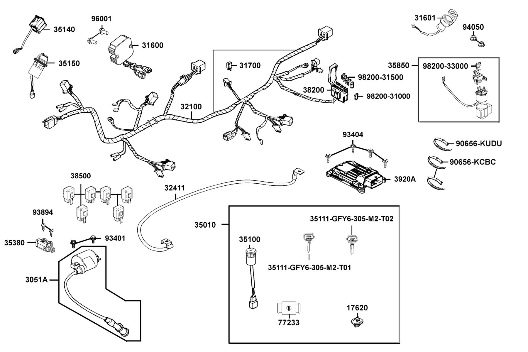 UXV 700i (2017~) Harness Wire parts diagram