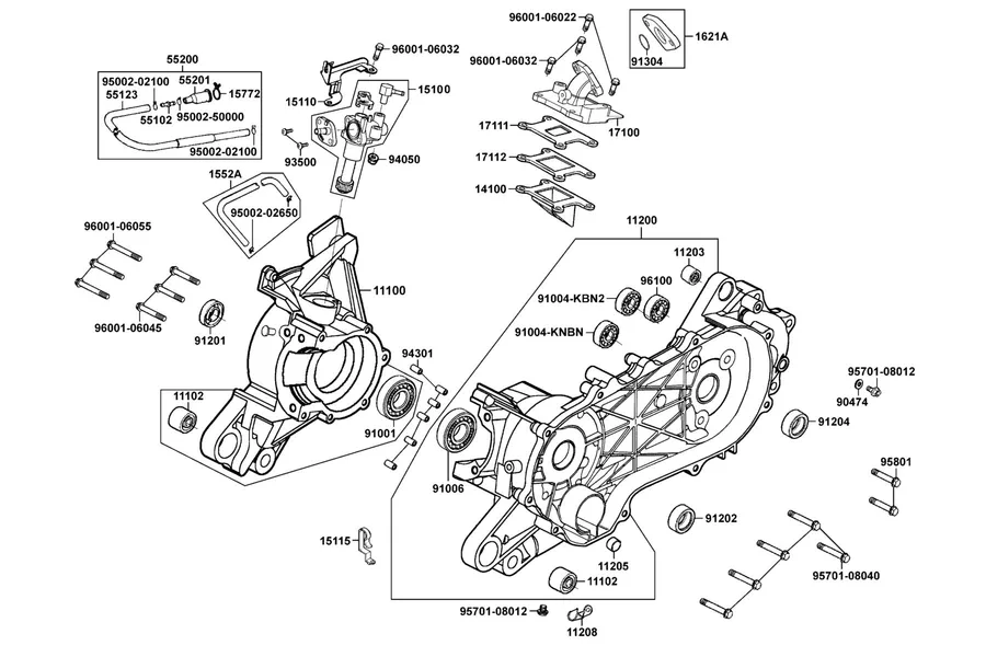 E09 Crankcase and Oil Pump parts diagram