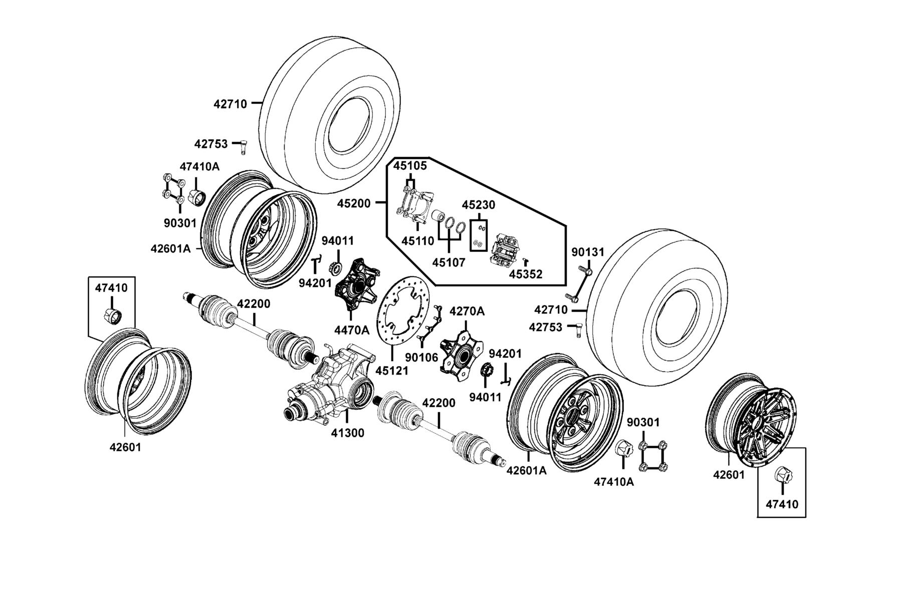 MXU 450i LE (2017~) Rear Wheel parts diagram